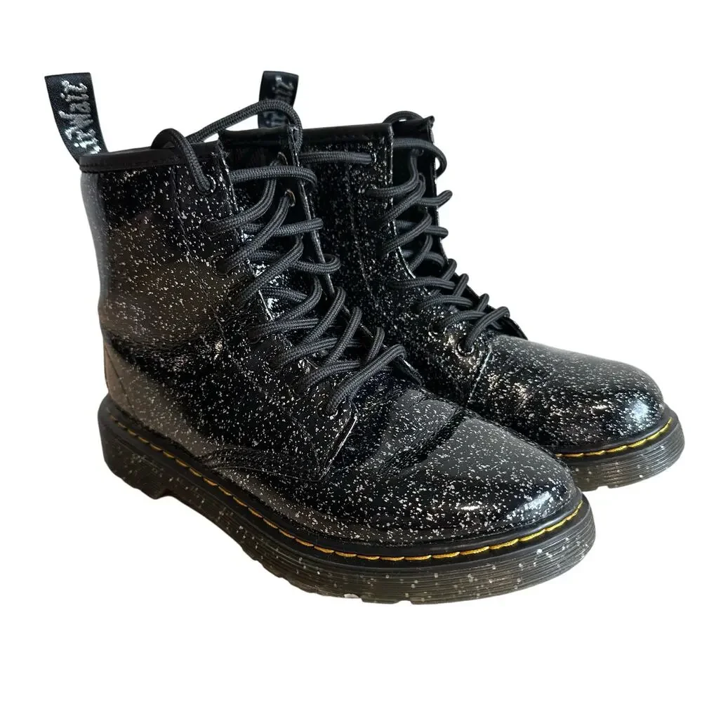 Dr. Marten's 1460 Lace Up Fashion Boot Black Cosmic Glitter US 3